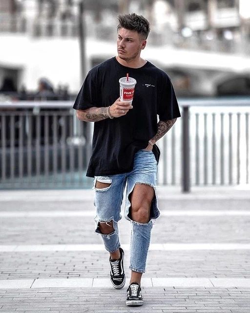 Calça hot sale detonada masculina
